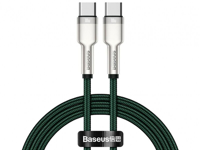 کابل شارژ سریع و انتقال داده تایپ سی به تایپ سی بیسوس Baseus Cafule Series Metal Data Cable Type-C to Type-C 100W 1m CATJK-C06