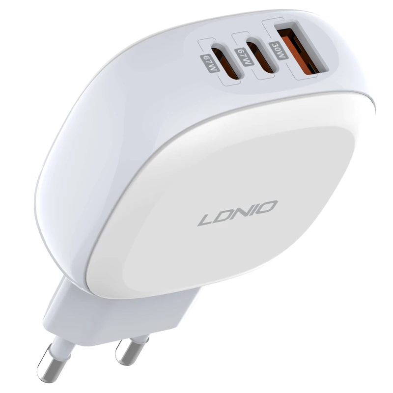 شارژر دیواری فست شارژ تایپ سی و یو اس بی 67 وات الدنیو Q3611