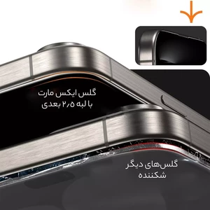 گلس آیفون 16 با ابزار نصب ایکس مارت