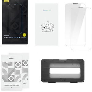 گلس شیشه ای  تمام صفحه آیفون 13 و آیفون 13 پرو بیسوس (پک دو عددی ) SGBL190002