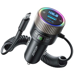 شارژر فندکی فست شارژ ماشین 60 وات تایپ سی و گیرنده بلوتوثی جویروم JR-CCB02