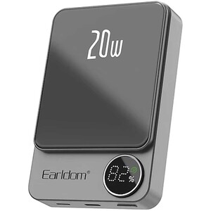 پاوربانک بی سیم 15 وات و تایپ سی 20 وات فست شارژ 10000 ارلدام ET-PD24