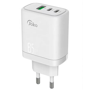 شارژر دیواری فست شارژ تایپ سی و یو اس بی 65 وات کانفلون JK76