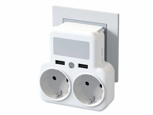 چندراهی برق 2 سوکت و 2 پورت یواس بی ایکس او XO WL09 EU Smart Wall Plug Adapter