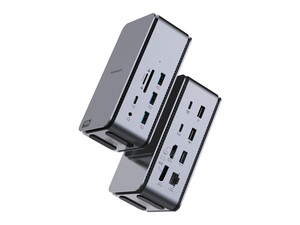 هاب تایپ سی 15 پورت پاورولوژی Powerology 15 in 1 Dual Dock Station PW15IN1DS-GY