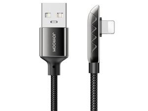 کابل گیمینگ شارژ سریع و انتقال دیتا Lightning جویروم JOYROOM S-1230K3 USB to Lightning Elbow Gaming Fast Charging Data Cable 2.4A 1.2M