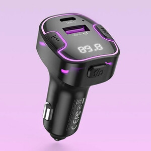 شارژر فندکی فست شارژ ماشین تایپ سی و گیرنده اف‌ام بلوتوثی ایکس او BCC12