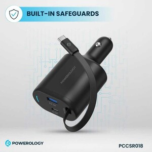 فروش شارژر فندکی فست شارژ تایپ سی 70 وات پاورولوژی