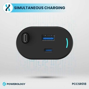 شارژر فندکی فست شارژ تایپ سی 70 وات پاورولوژی