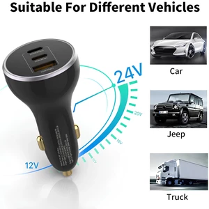 شارژر فندکی فست شارژ ماشین تایپ سی و یو اس بی 160 وات پرووان PCG29