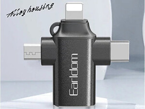 مبدل او تی جی سه کاره تایپ سی، لایتنینگ و میکرو به یو اس بی ارلدم EARLDOM 3IN1 OTG OT80