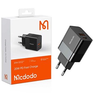 سایت فروش شارژر دیواری فست تایپ‌سی و یو اس بی 15 وات مک دودو همراه کابل تایپ‌سی به لایتنینگ 1.2 متری