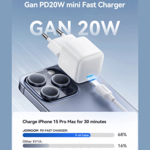 مینی شارژر دیواری فست تایپ سی 20 وات جویروم JR-TCG08EU