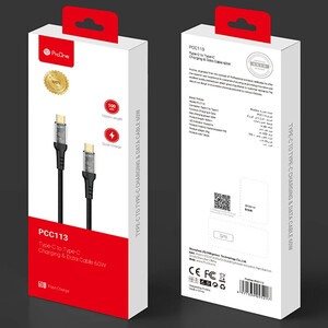 خرید کابل دو سر تایپ سی فست شارژ 60 وات یک متری پرووان