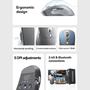 موس گیمینگ بلوتوثی و دانگل وایرلس شارژی هوشمند بی‌صدا بیسوس