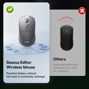 موس گیمینگ بلوتوثی و دانگل وایرلس شارژی هوشمند بی‌صدا بیسوس