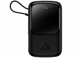 پاوربانک شارژر سریع 22.5 وات به همراه کابل تایپ‌سی 0.5 متری 10000 بیسوس Baseus Qpow Pro Fast Charge Power Bank PPQD020101