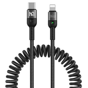 کابل تایپ سی به لایتنینگ 36 واتی 1.8 متری با طراحی فنری مک دودو