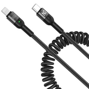 کابل تایپ سی به لایتنینگ 36 واتی 1.8 متری با طراحی فنری مک دودو