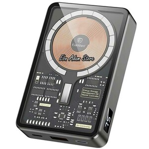 پاوربانک بی سیم فست شارژ 15 وات 10000 طرح شفاف ارلدام ET-PD20