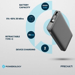 پاوربانک شارژ سریع تایپ سی 22 وات 10000 پاورولوژی