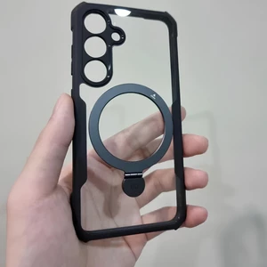 کاور و گارد مگنتی کریستالی شفاف ضدضربه استند شو سامسونگ گلکسی اس 24 اف ای یاندو