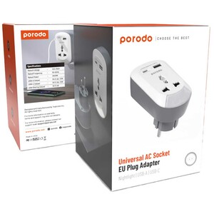 بهترین مبدل و چند راهی برق 2500 وات یک سوکت برق، یک تایپ سی، یک یو‌اس‌بی پورودو