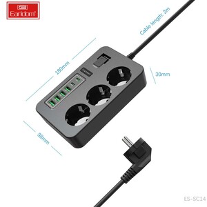 قیمت چندراهی برق ارت‌دار 3 سوکت،4 پورت یو‌اس‌بی و 2 پورت تایپ‌سی 3000 وات ارلدام