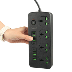 فروش چندراهی برق یک سوکت، دو تایپ سی و هشت یو‌اس‌بی 3000 وات ارلدام