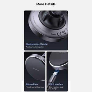 هولدر شارژر وایرلس گوشی موبایل داخل خودرو 15وات مک دودو