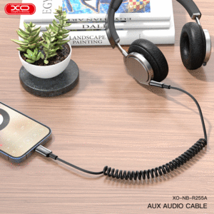 مبدل و کابل لایتنینگ به جک 3.5 میلی متری یک متری با طراحی فنری ایکس او NB-R255A