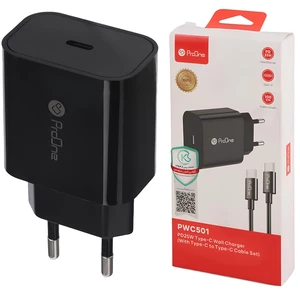 فروش آداپتور شارژ سریع تایپ سی پرووان همراه با کابل دو سر تایپ سی