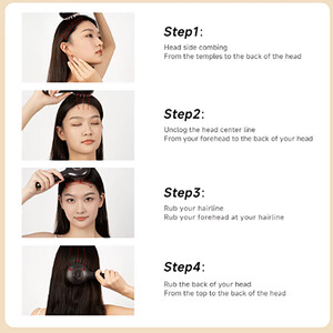 کیفیت شانه ارتعاشی نور درمانی قرمز شیائومی برای تحریک رشد مو