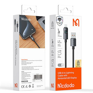 قیمت کابل شارژ و انتقال داده یو اس بی به لایتنینگ فست شارژ 3 آمپر 1.2 متری مک دودو