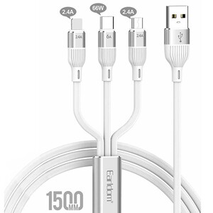 کابل چند سر یو اس بی به تایپ سی، لایتنینگ و میکرو یو اس بی 1.5 متری ارلدام IMC026