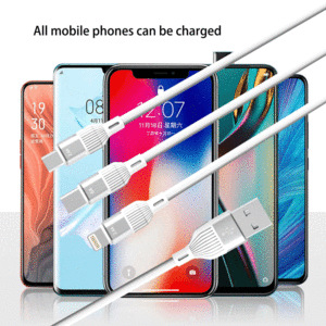 فروش کابل چند سر یو اس بی به تایپ سی، لایتنینگ و میکرو یو اس بی 1.5 متری ارلدام