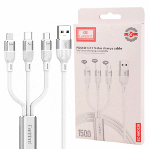 کابل چند سر یو اس بی به تایپ سی، لایتنینگ و میکرو یو اس بی