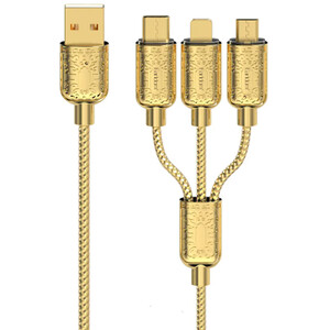 خرید کابل چند سر یو اس بی به تایپ سی، لایتنینگ و میکرو یو اس بی ارلدام