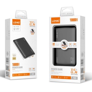 جعبه پاوربانک 10000 میلی‌آمپر فست شارژ 22.5 وات تایپ سی و یو اس بی الدنیو