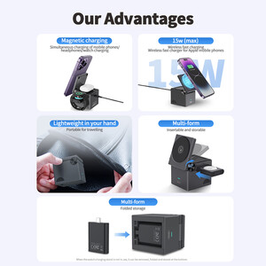 کیفیت شارژر وایرلس رومیزی 15 وات سه کاره ایکس او