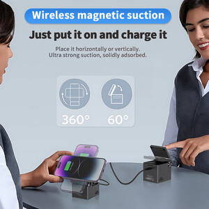 خرید شارژر وایرلس رومیزی 15 وات سه کاره ایکس او