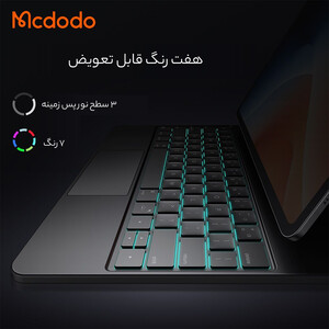 کیفیت کاور کتابی هوشمند مگنتی کیبورد دار آیپد  پرو 12.9 و 13 اینچ مک دودو