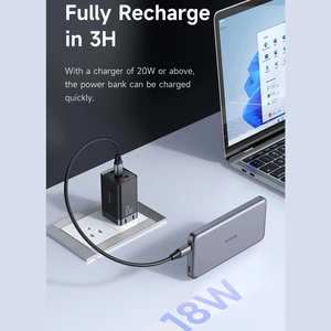 شارژر همراه فست شارژ تایپ سی پاوربانک آلومینیومی فوق العاده باریک نازک سبک مک دودو