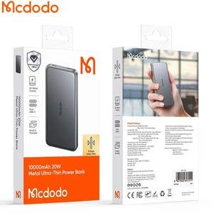 شارژر همراه فست شارژ تایپ سی پاوربانک آلومینیومی فوق العاده باریک نازک سبک مک دودو