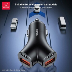 شارژر فندکی فست شارژ خودرو تایپ سی 30 وات یاندو