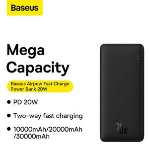 خرید پاوربانک فست شارژ تایپ سی و یو اس بی 20 وات بیسوس