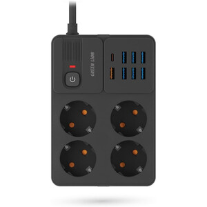 چندراهی برق 4 سوکت، 7 یو‌اس‌بی و یک تایپ‌سی گرین لاین GNPS7UPDEUBK