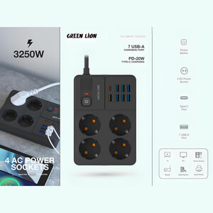 محافظ برق و ایستگاه شارژ رومیزی گرین لاین GNPS7UPDEUBK