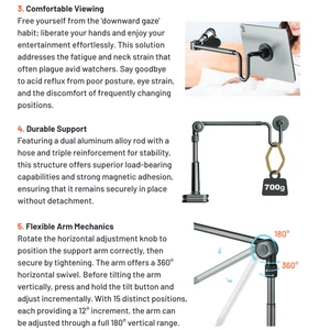 استند مغناطیسی تبلت و گوشی موبایل رومیزی گیره‌ای پورودو