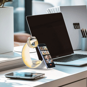 خرید استند شارژ وایرلس چند کاره طرح ماه گرین لاین